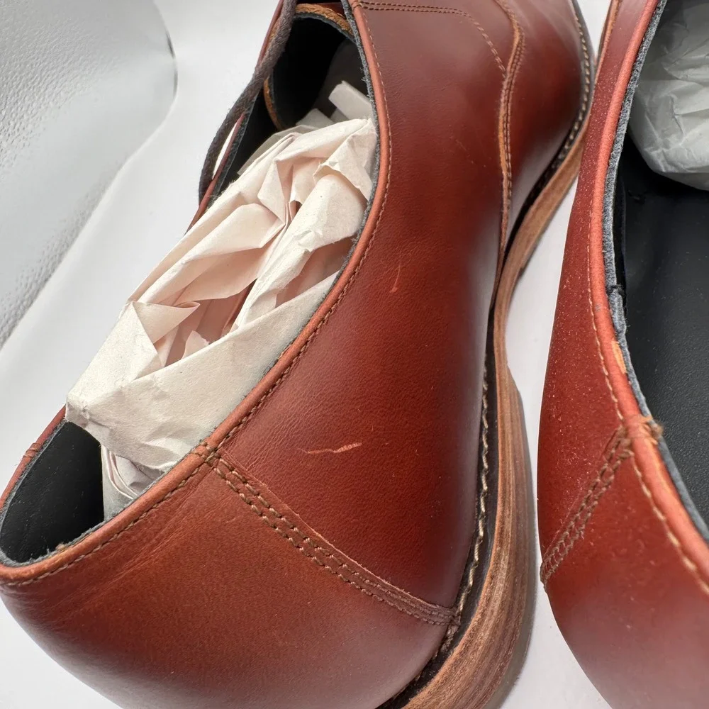 Nisolo Oxford Loafers Leather Dress Shoes Brandy Red Men's 13 Lace Up New in Box